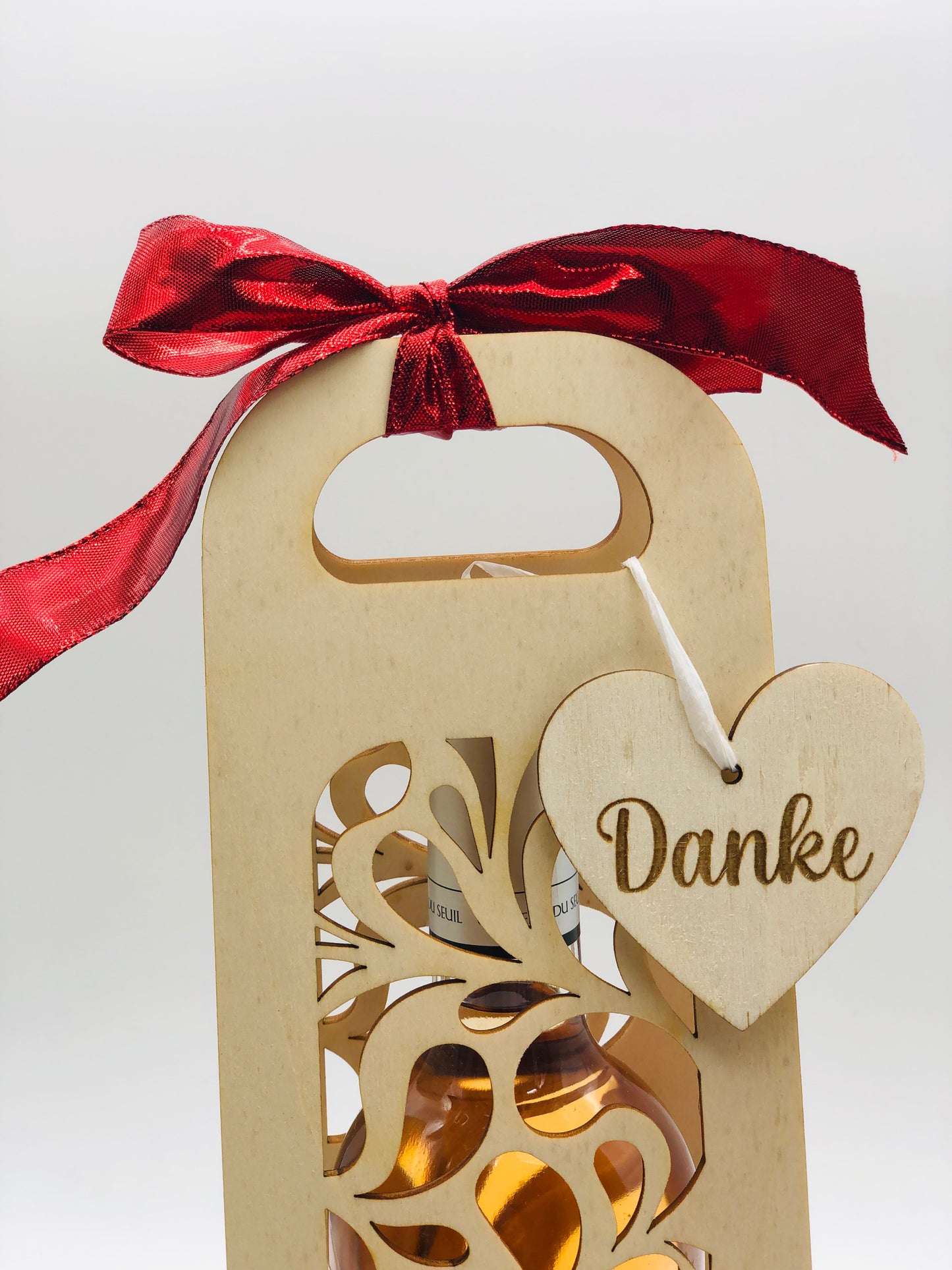 Wine bottle gift box - personalized wooden bottle packaging - gift packaging for wine bottles as a gift for employees