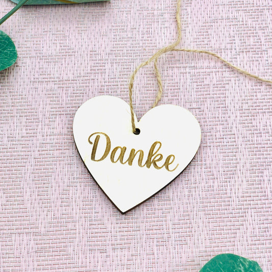 Geschenkanhänger Herz zum Danke sagen