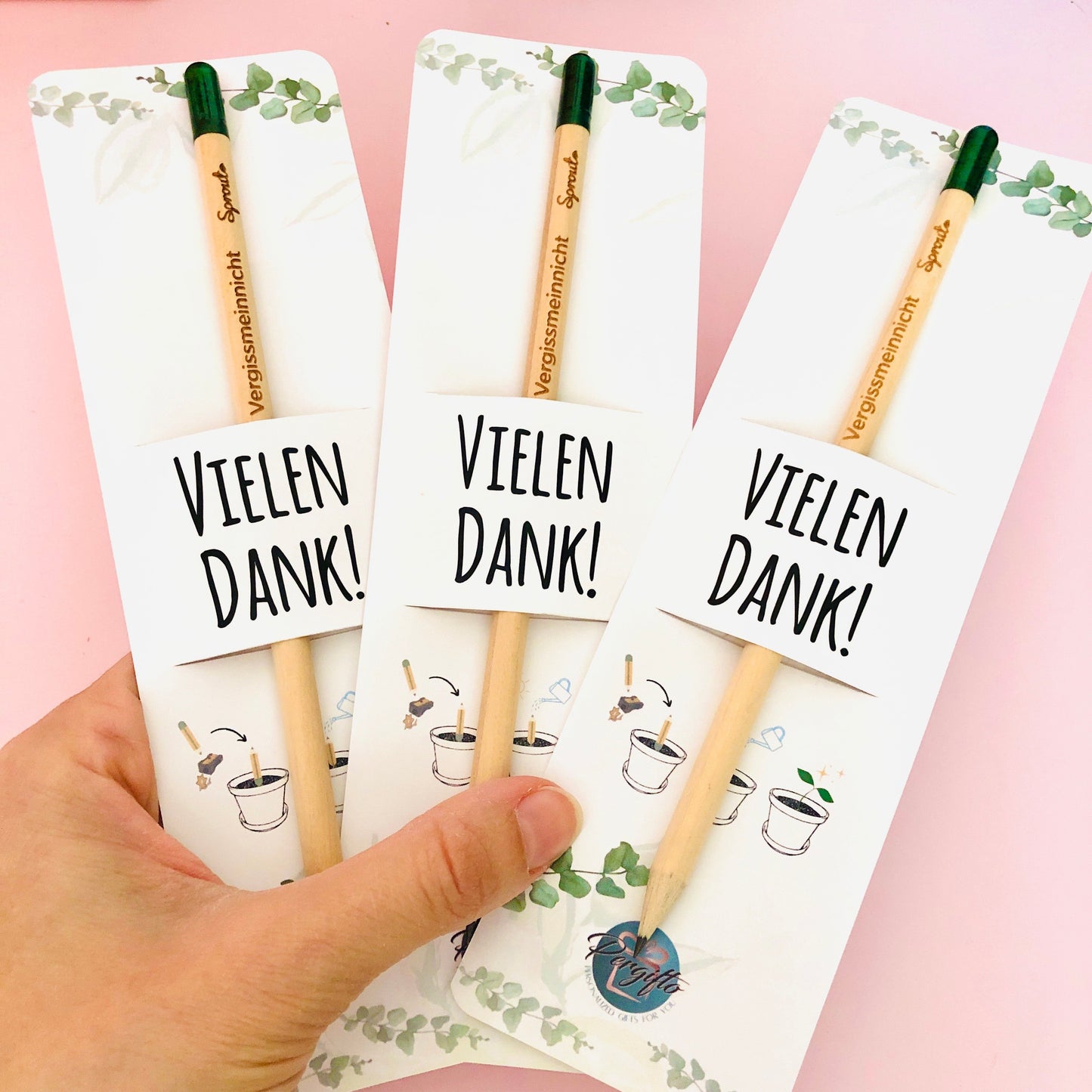 Gift to say thank you - pencil to plant - pencil with personalized card - small gift to say thank you