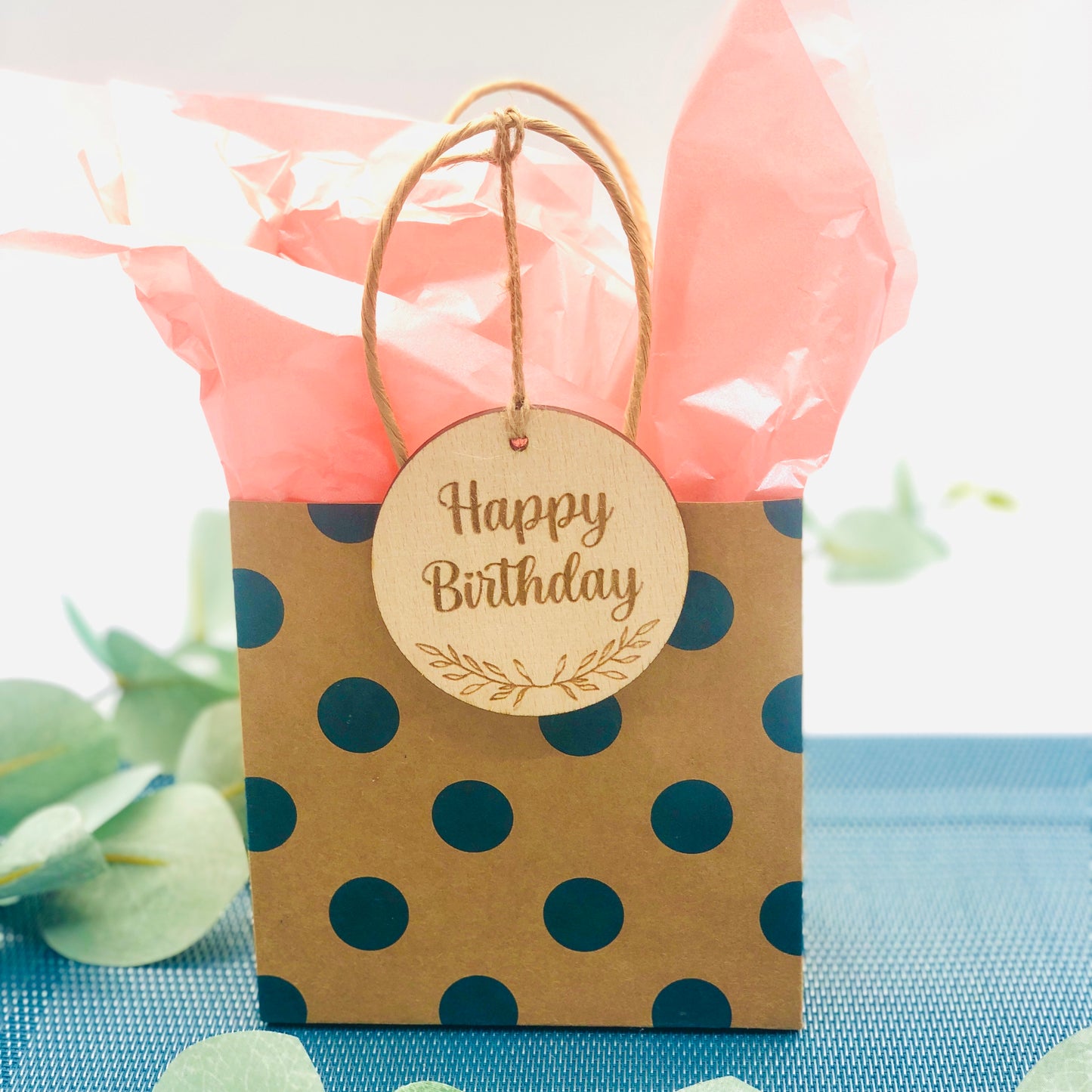 Geschenkanhänger rund aus Holz - Danke Anhänger - Anhänger Geschenk aus Holz rund personalisiert