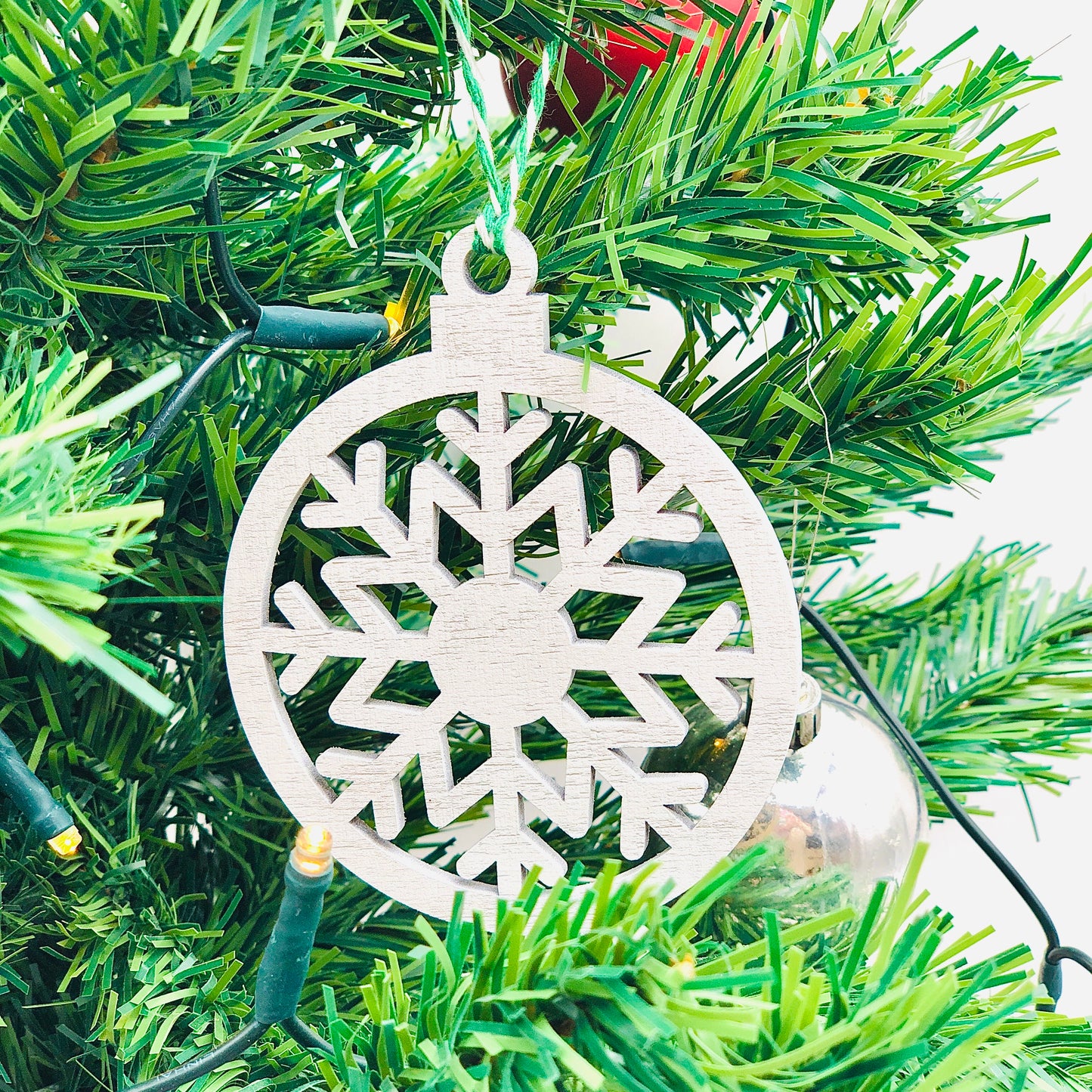 Holzornament Weihnachten Schneeflocke