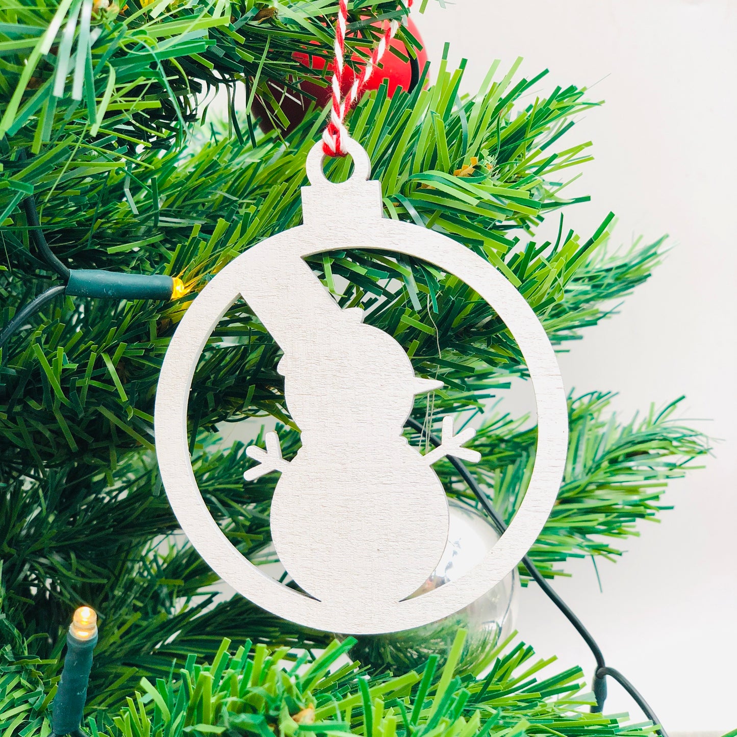 Holzornament Weihnachten Schneemann
