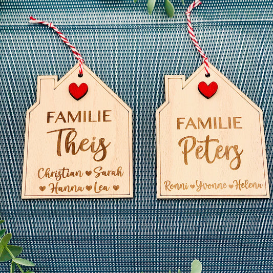 Anhänger Haus aus Holz - Namensschild Haus Holz