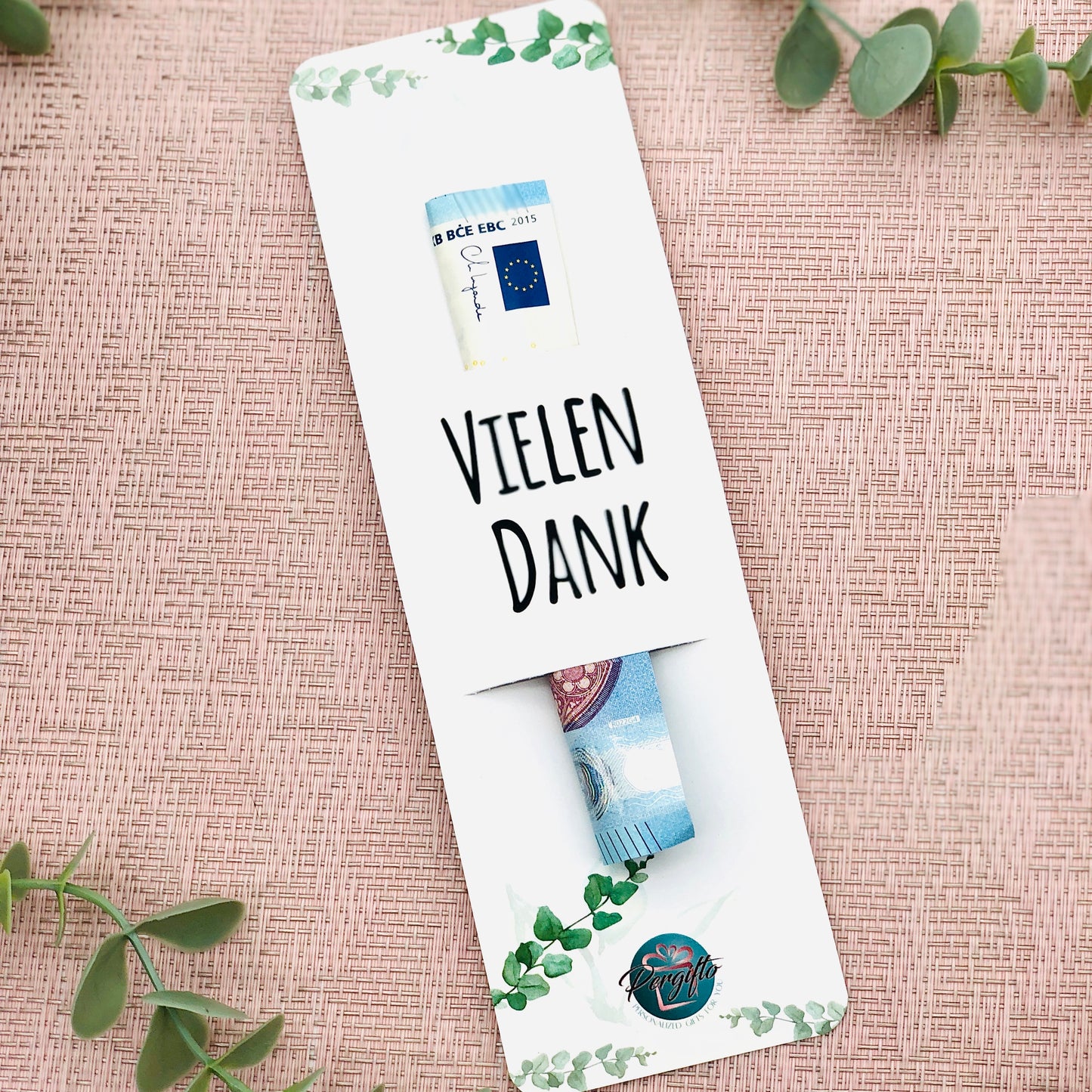 Geschenk zum Danke sagen, personalisierte Karte als Geldgeschenk