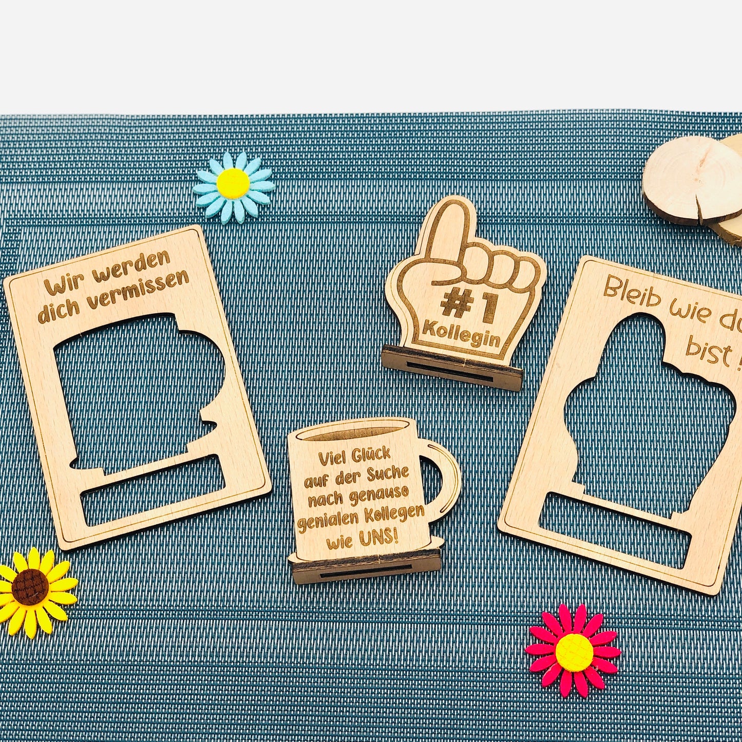 Abschiedsgeschenk Kollege / Kollegin - Grußkarte aus Holz 3D - Geschenk klein nachhaltig - Lieblingskollege - Mitarbeiter - Arbeitskollege