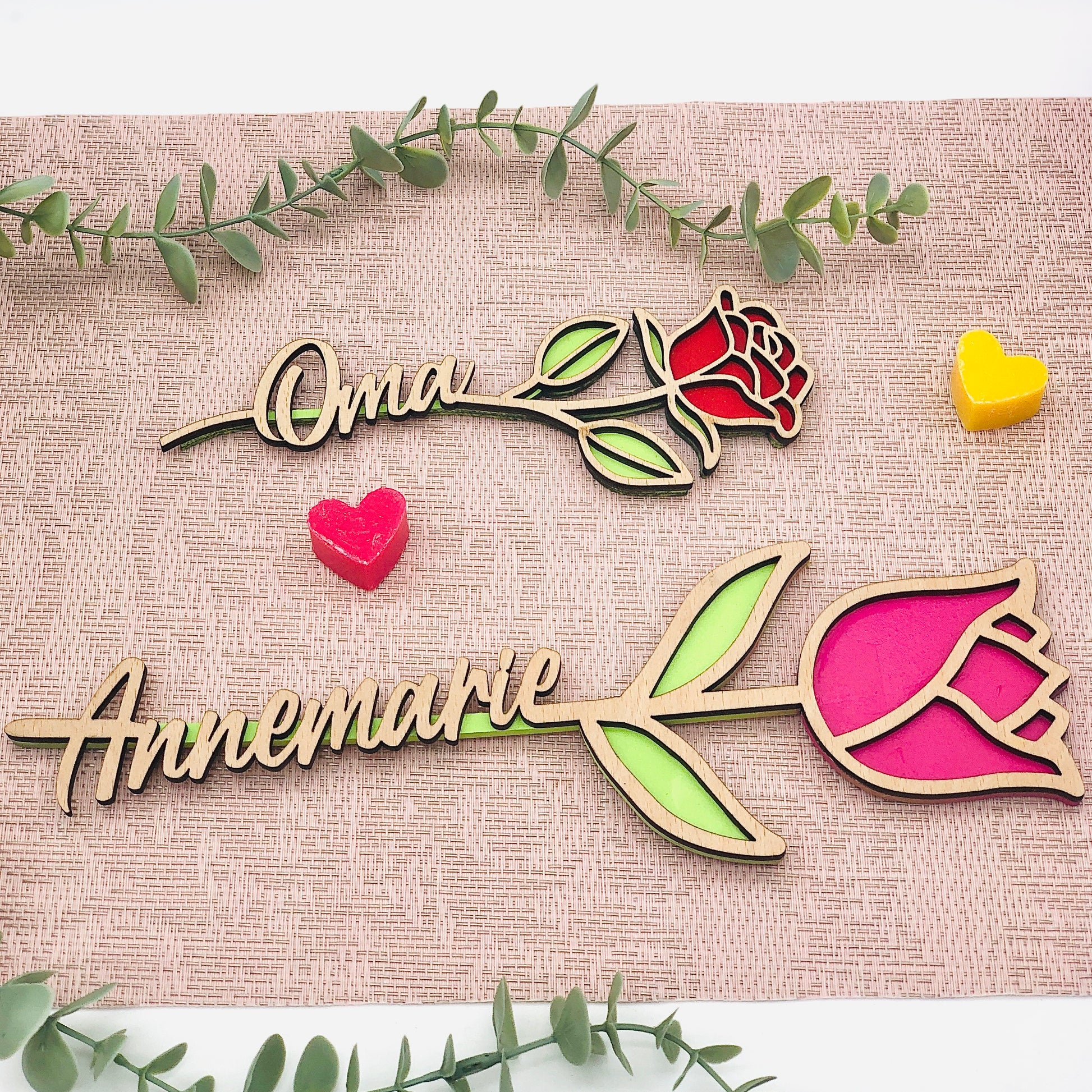 Holzblume Muttertagsgeschenk - Blume aus Holz personalisiert