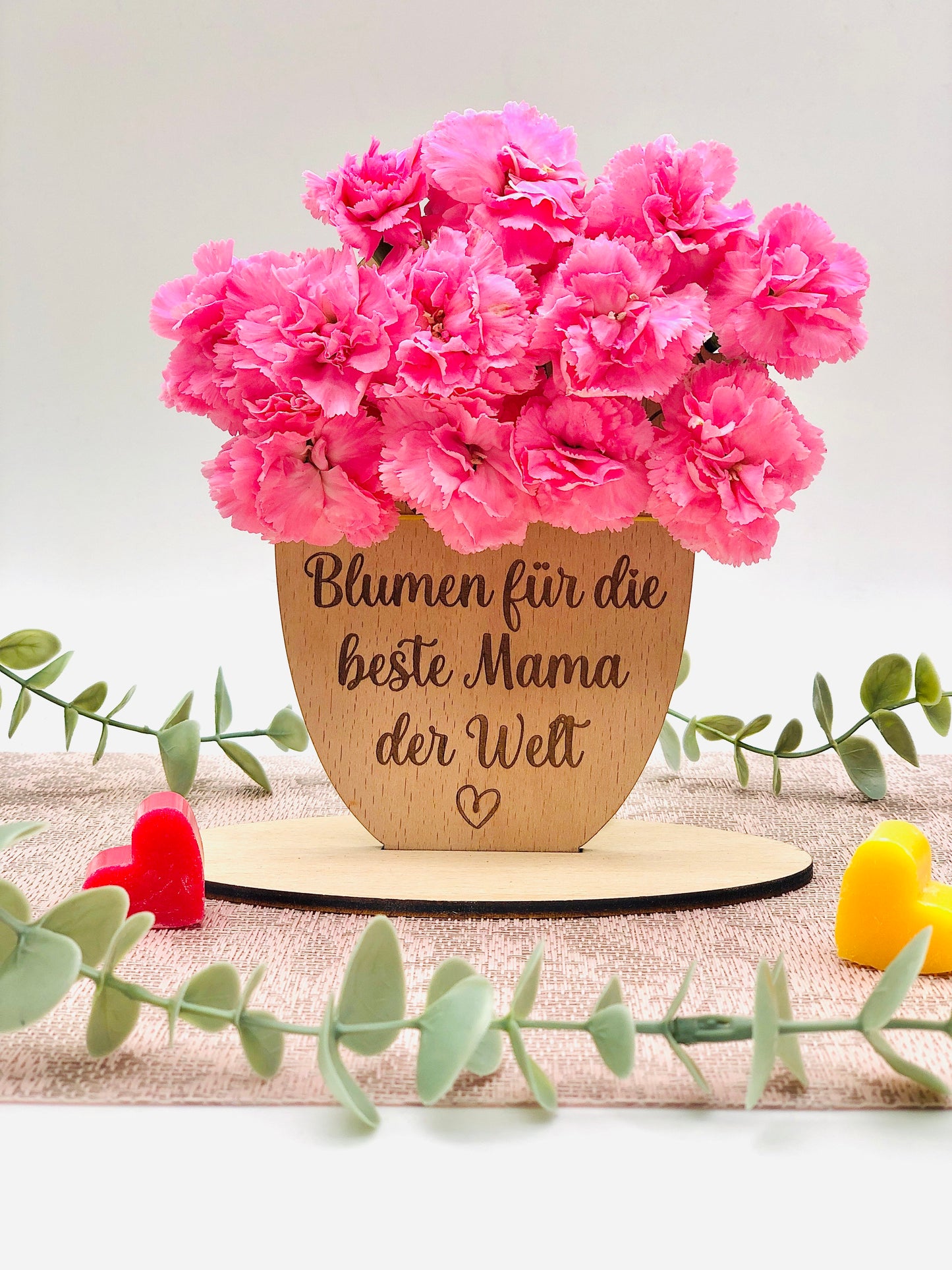 Muttertagsgeschenk aus Holz - Blumenhalter Holz - Blumenschild für Mama / Oma - Geschenk zum Muttertag