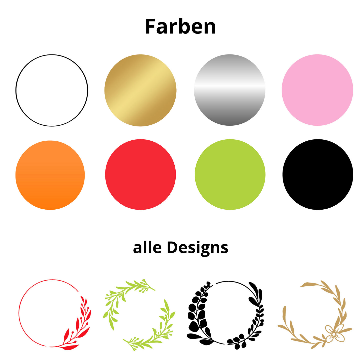 Glassticker Kranz mit Blume, DIY Aufkleber zum dekorieren von Gläsern, Spiegeln, Blumentopf - als Wohndeko und als Geschenk - personalisiert