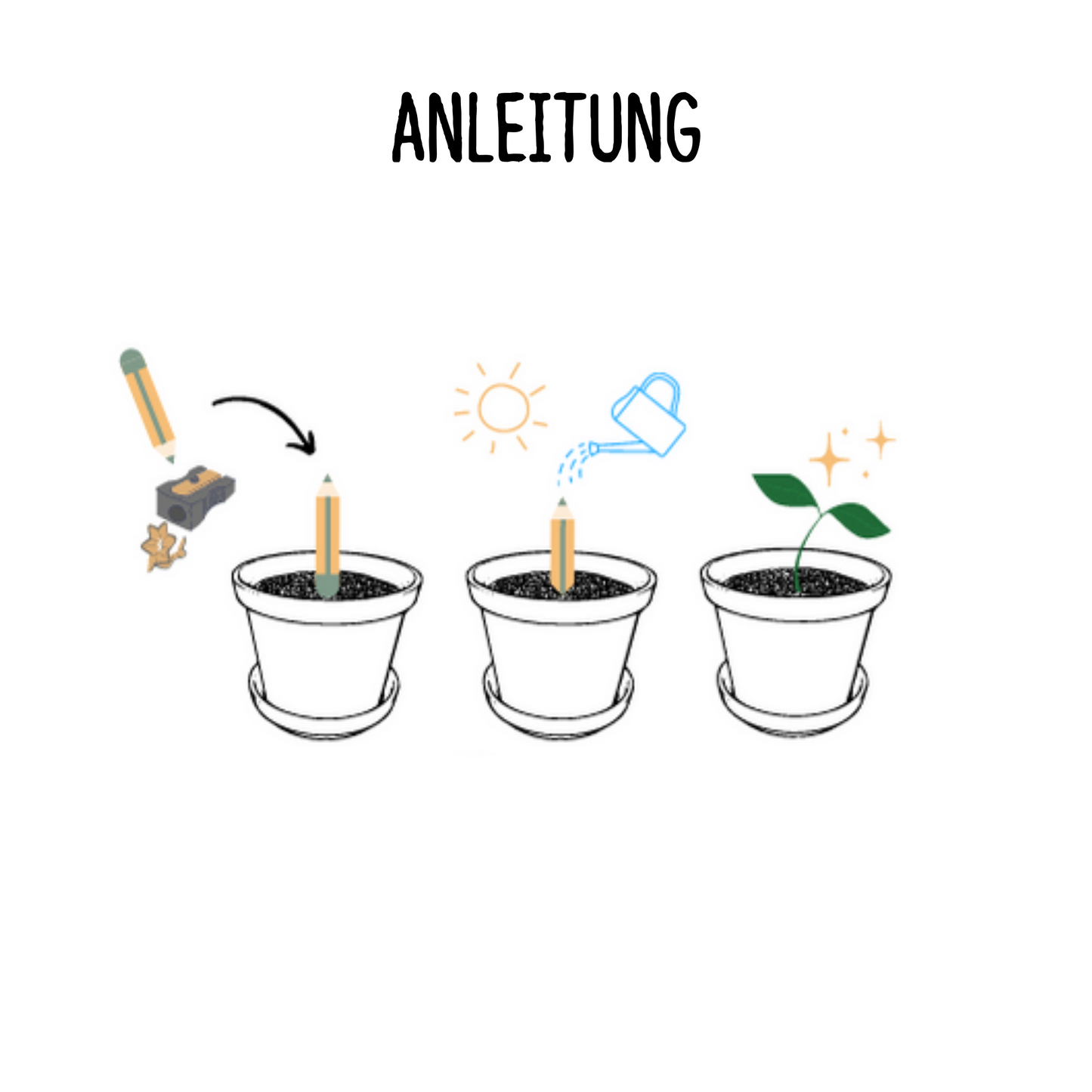 Samenbleistift kleines Geschenk - Nachhaltiges Geschenk zum Danke sagen - Bleistift zum Einpflanzen - Holzstift mit Blumensamen OHNE KARTE
