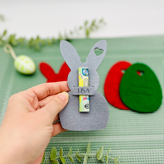 Ostergeschenk Geldgeschenk - Filztasche Osterhase - Geldhalter Osterei - Gutscheinhalter Ostern - Geldgeschenk aus Filz - personalisiert