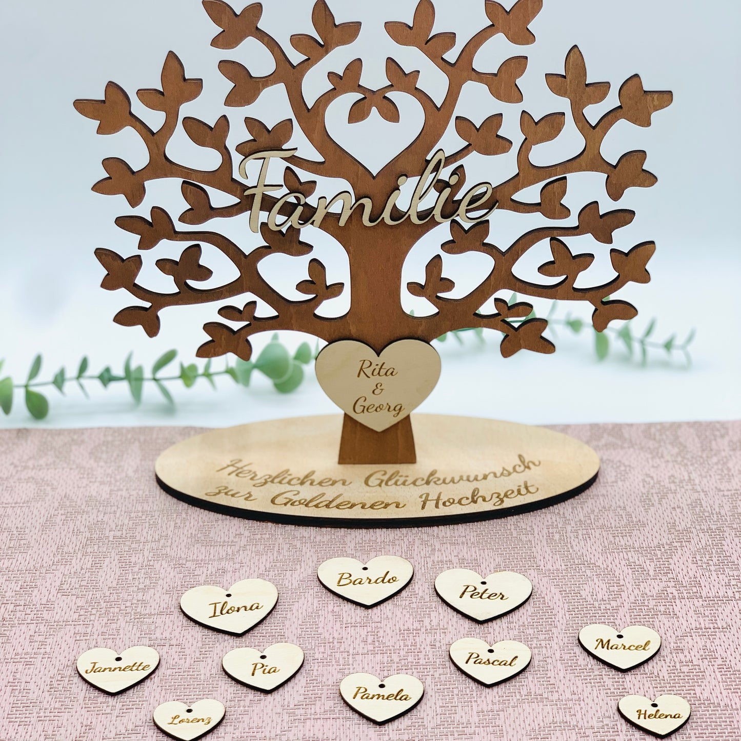 Gift anniversary - family tree - gift grandma &amp; grandpa - golden wedding - family tree family wedding - round birthday personalized