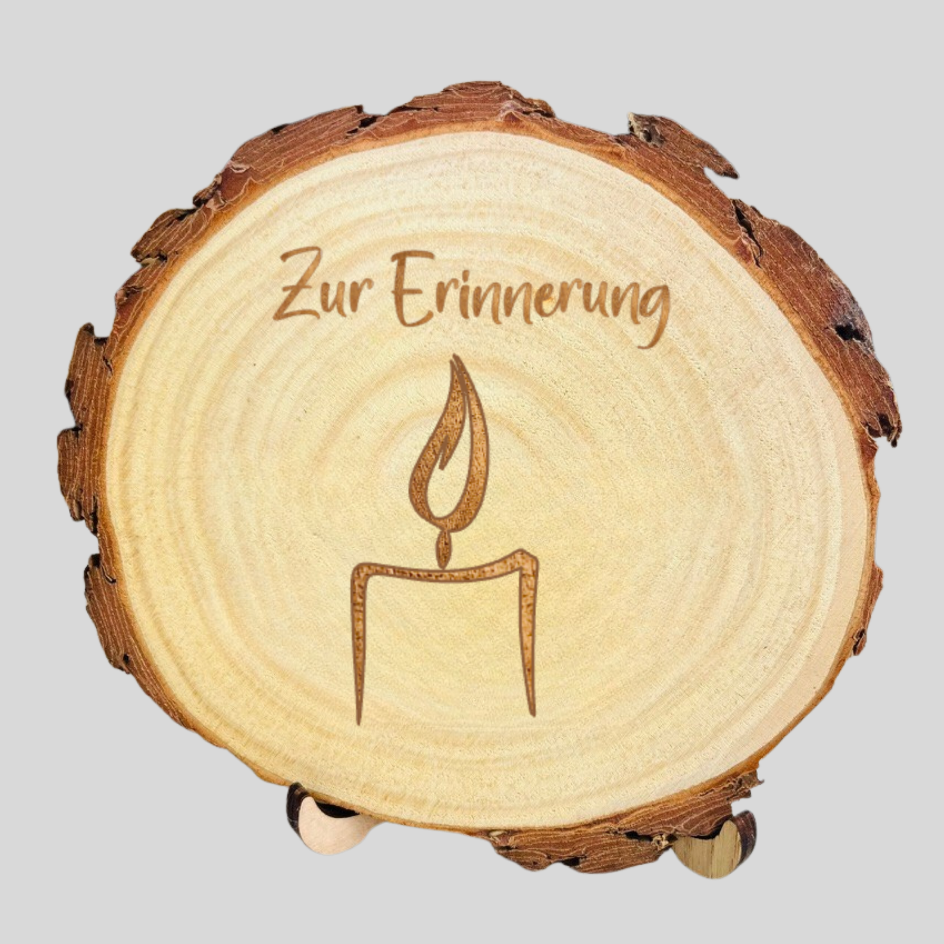Baumscheibe Andenken mit Gravur - Gedenktafel Trauer, personalisierte Holzscheibe verstorbene Oma - Opa - Mama - Papa, Erinnerung mit Foto - Zur Erinnerung