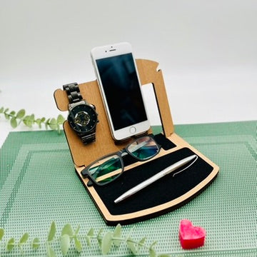 Schreibtisch Organizer Klein Holz - Büro Docking Station - Geschenk für Männer personalisiert - Mitarbeitergeschenk Büro - Geschenk für Ihn
