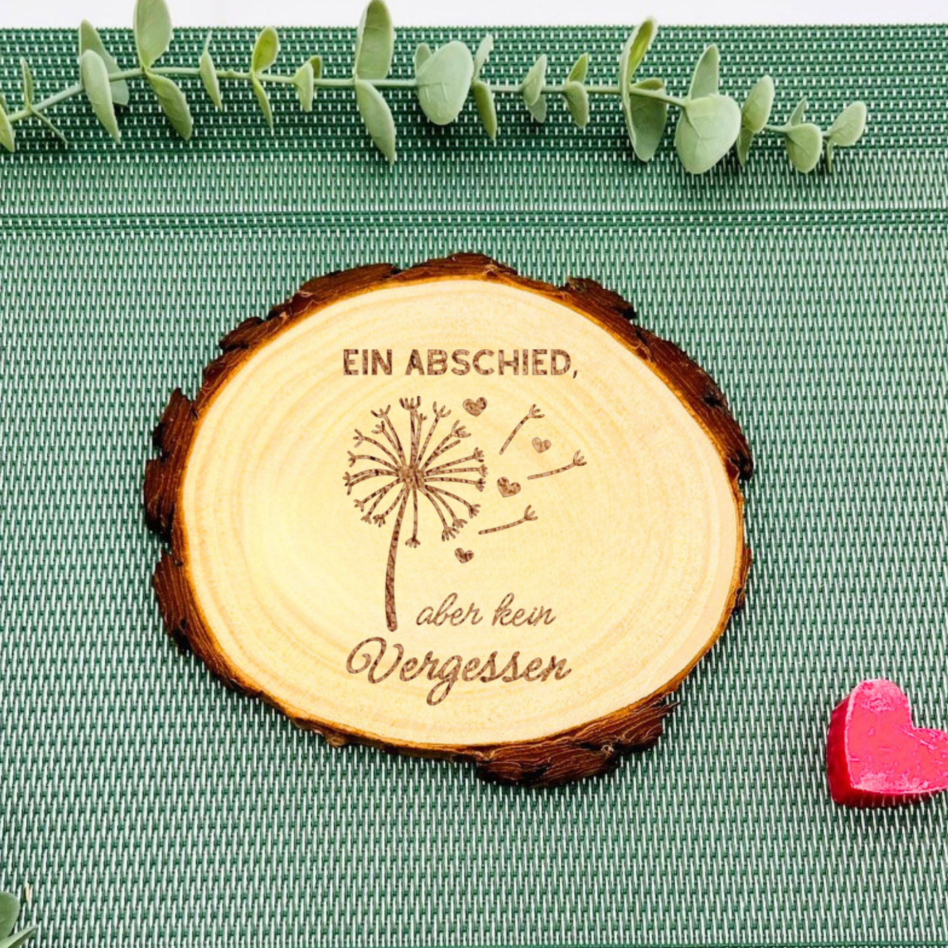 Baumscheibe Andenken mit Gravur - Gedenktafel Trauer, personalisierte Holzscheibe verstorbene Oma - Opa - Mama - Papa, Erinnerung mit Foto - Ein Abschied, aber kein Vergessen
