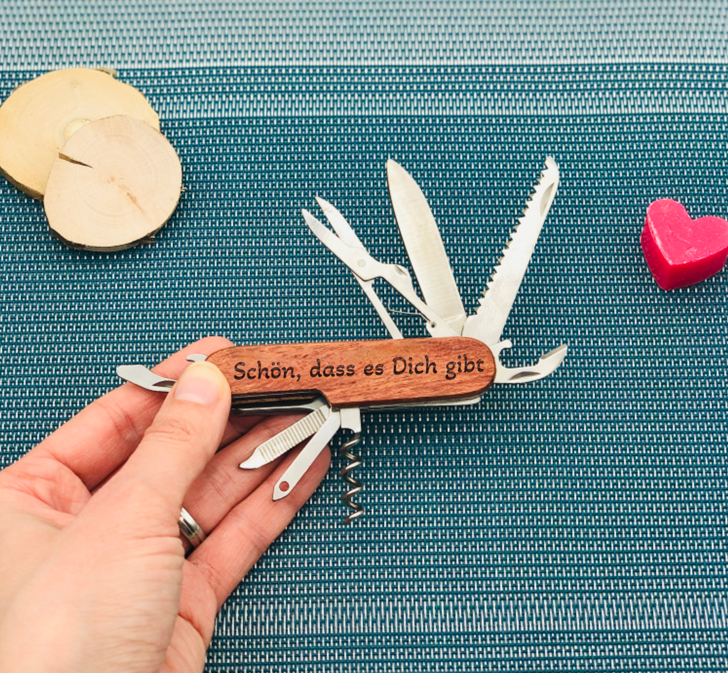 Gift for Father's Day - Pocket knife with wooden handle - Gift with engraving for Dad / Grandpa for Father's Day - Father's Day gift personalized