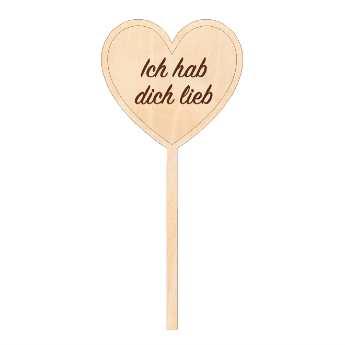 Blumenstecker Herz graviert - Muttertag Geschenk aus Holz - Deko Blumentopf - Blumenschild Muttertag - Geschenkidee Mama Oma personalisiert -  Ich hab dich lieb
