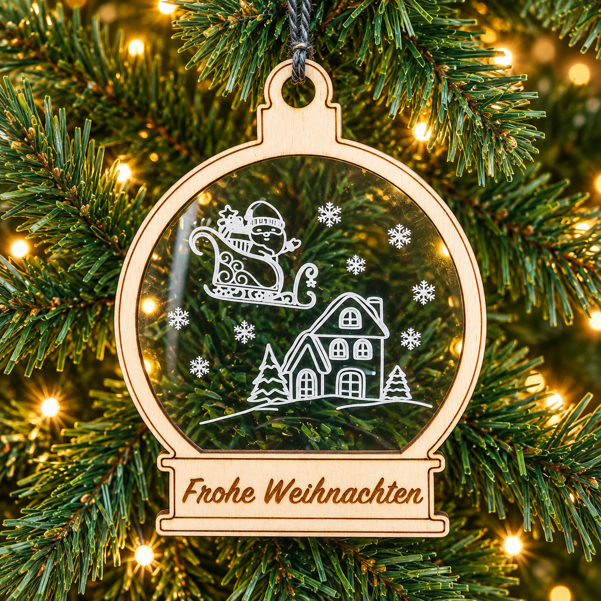 Schneekugel Weihnachtsornament mit Name personalisiert