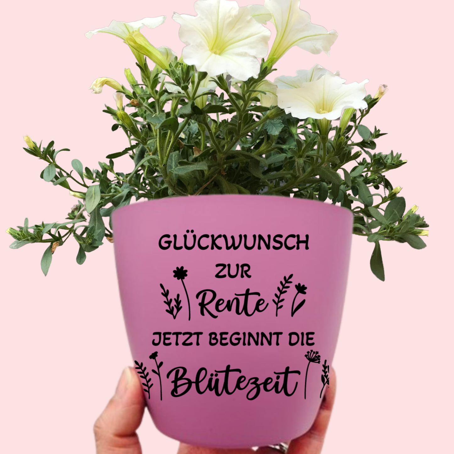 Personalisierter Blumentopf zum Ruhestand – Geschenk zur Rente - Violet Lila