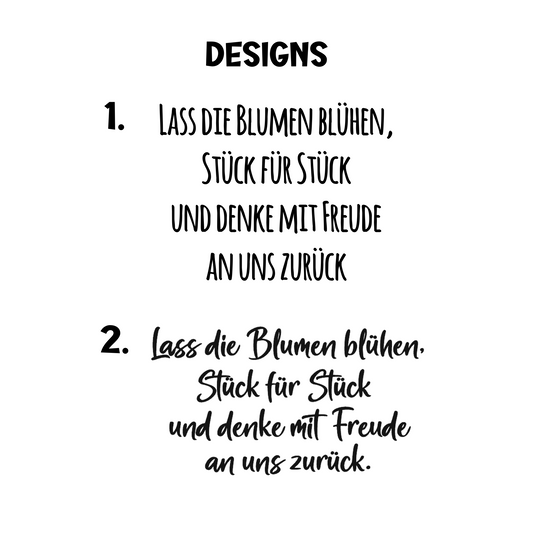 Blumentopf "Lass die Blumen blühen, Stück für Stück und denke mit Freude an uns zurück" - Abschiedsgeschenk Lehrer/in oder Erzieher/in - personalisiert