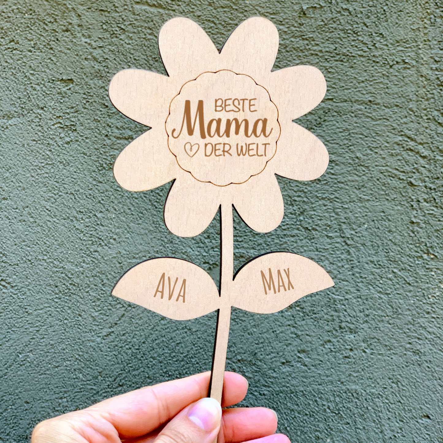 Blumenschild Beste Mama der Welt- Blumenstecker Geschenkidee  Muttertag Geburtstag - personalisiert