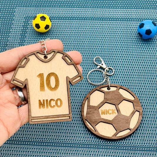 Keychain Football Basketball Tennis - Wooden Pendant Sports Bag - Gift Coach Sports Fan - Ball Jersey Pendant - Personalized