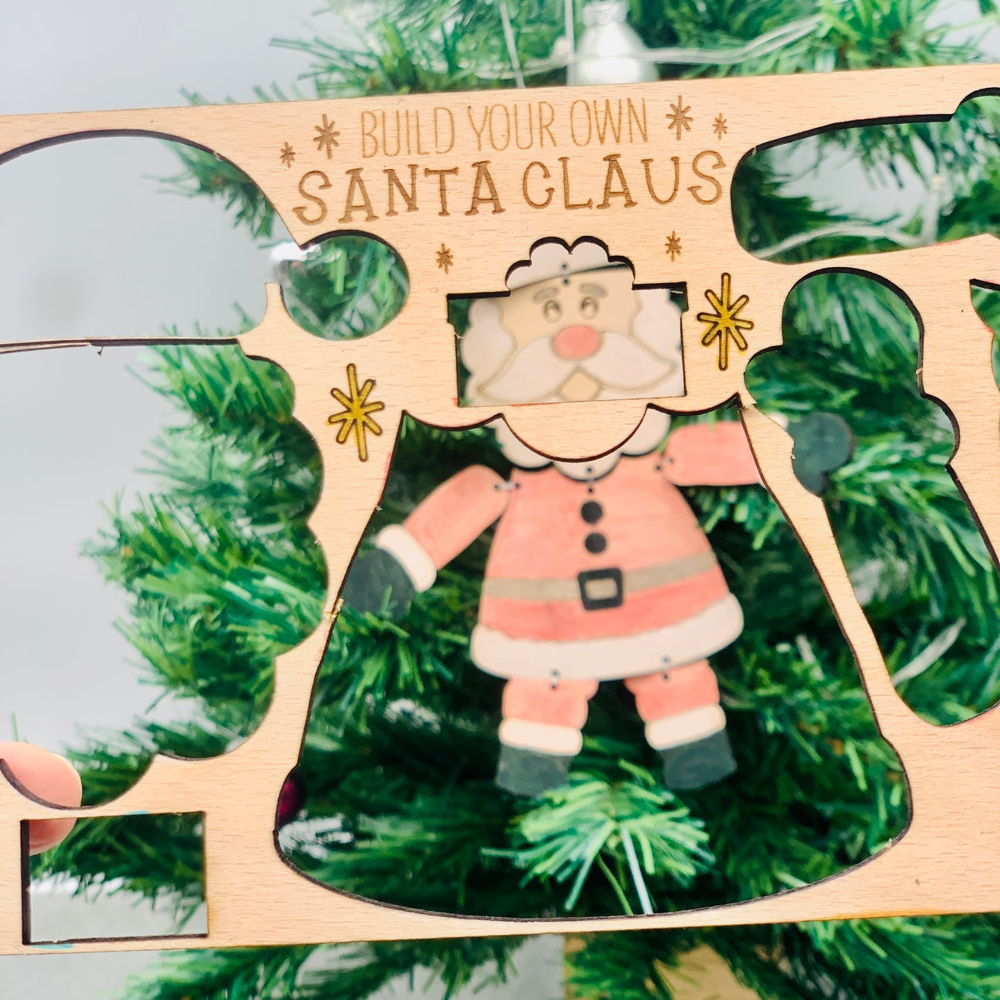 Craft set wooden card Santa Claus - DIY Santa to design yourself children - DIY Santa Claus jumping jack Christmas - wooden card Santa Claus pendant