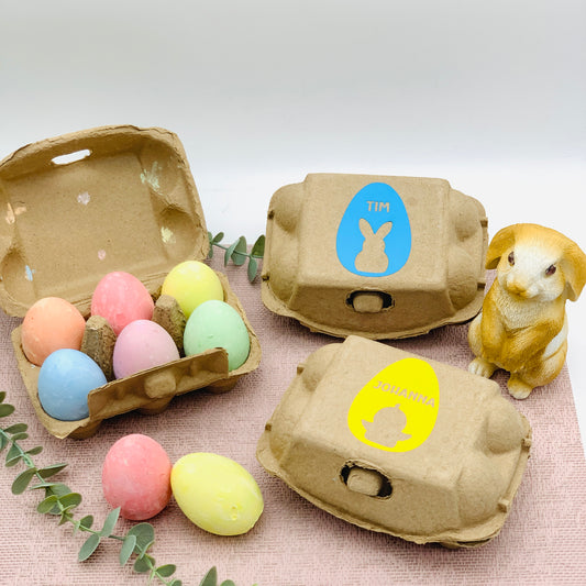 Ostergeschenk Kinder - Geschenk für kreative Kinder zu Ostern - Kreideeier Ostern - Kreide Ostereier im Set personalisiert mit Namen