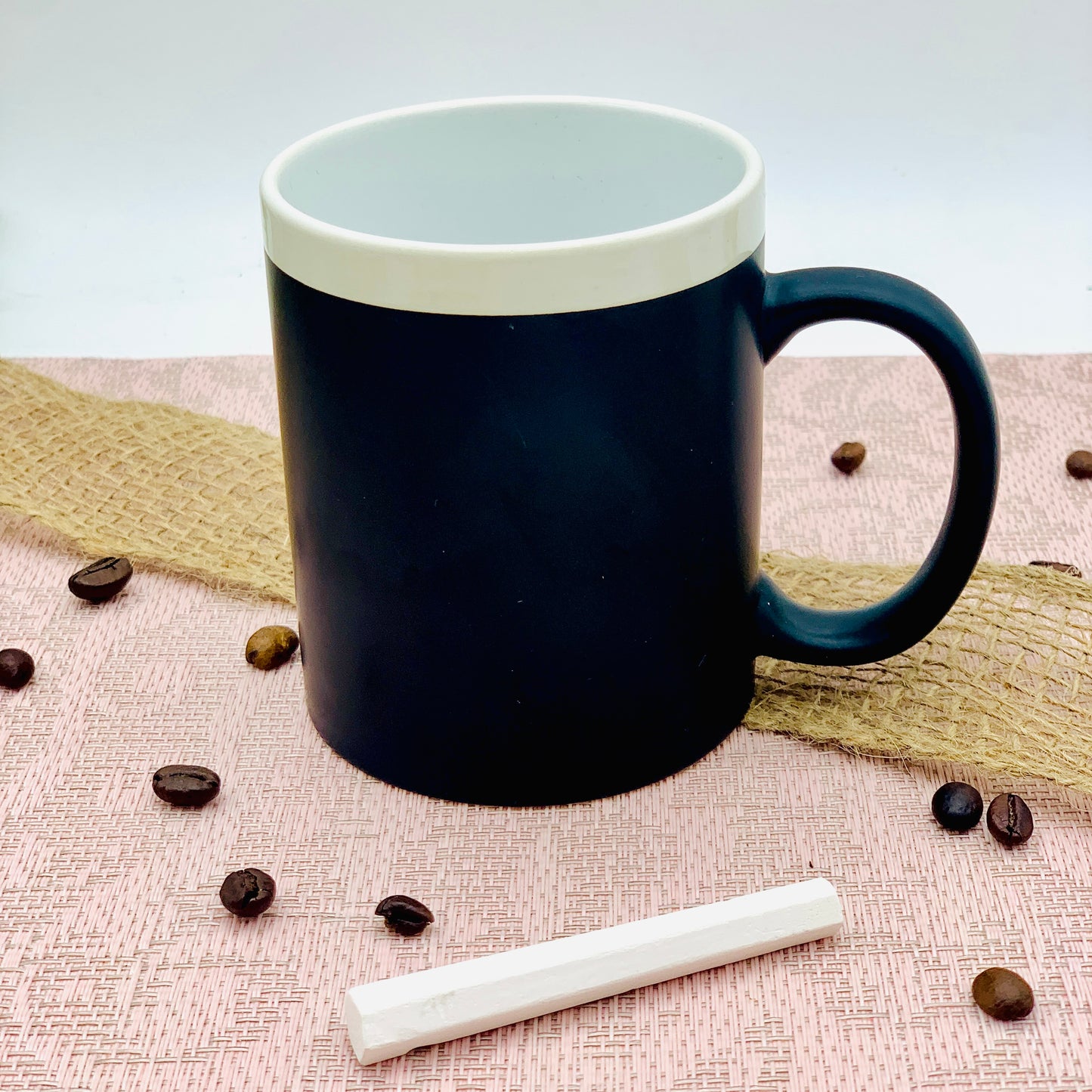 Tasse mit Tafelfarbe - DIY beschreibbare Tasse mit Kreide - Geschenk Geburtstag Freundin, Freund - Tasse Botschaft beschreibbar