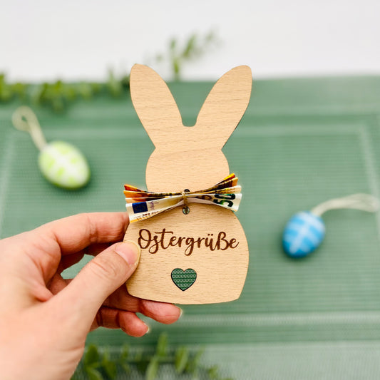 Ostergeschenk Geldgeschenk Holz - Osterhase Geldhalter Osterei - Gutscheinhalter Ostern - Geldgeschenk aus Holz - personalisiert