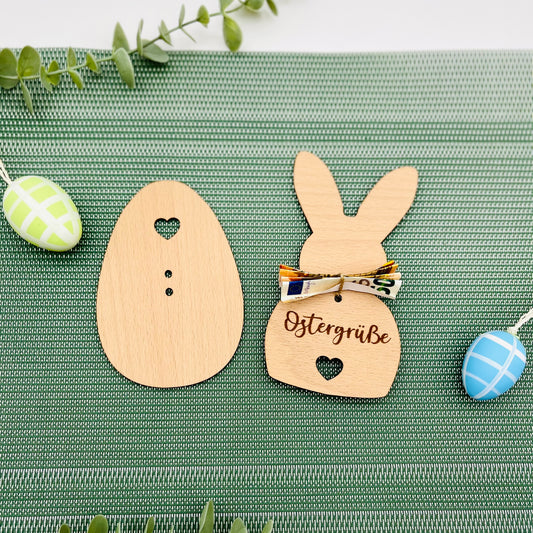 Ostergeschenk Geldgeschenk Holz - Osterhase Geldhalter Osterei - Gutscheinhalter Ostern - Geldgeschenk aus Holz