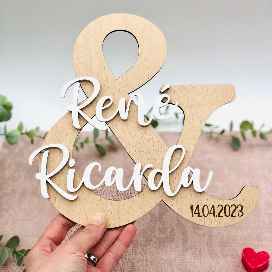 Personalisiertes Holzschild zur Hochzeit