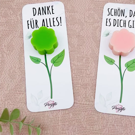 Blumenseife Margerite - kleines Geschenk zum Danke sagen - Geburtstagsgeschenk - Muttertagsgeschenk - Seife mit Karte personalisiert