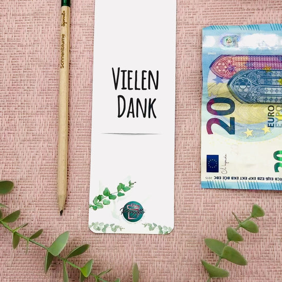 Geschenk zum Danke sagen - personalisierte Karte für Bleistift oder als Geldgeschenk