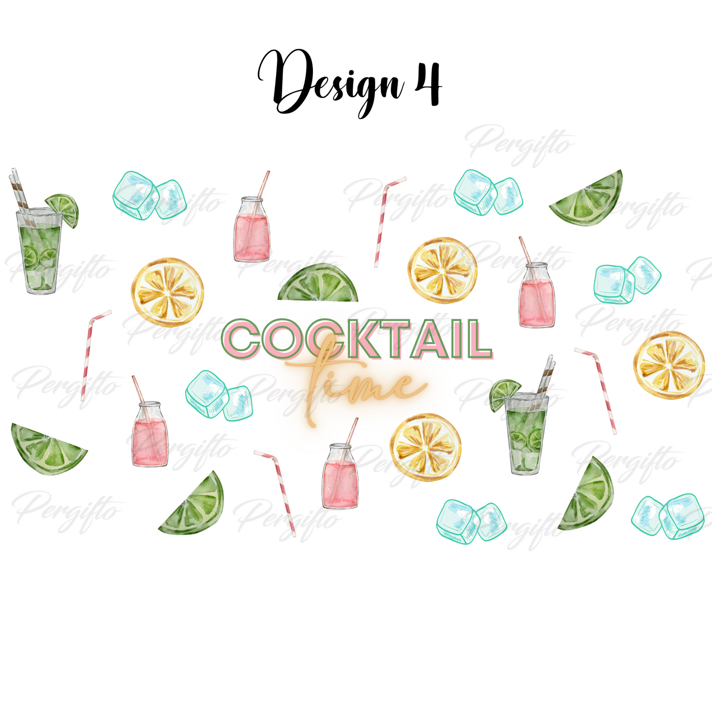 Trinkglas mit Deckel personalisiert - Tumbler mit Sommer Designs - Cocktailglas mit Bambusdeckel und Strohhalm - personalisiertes Geschenk