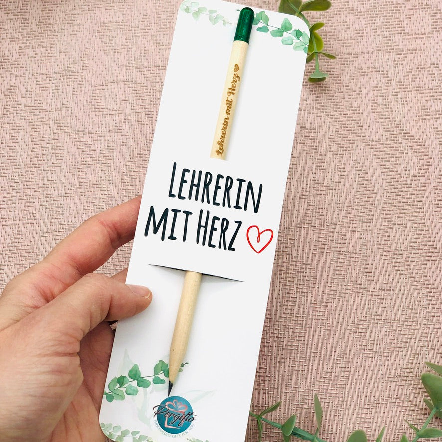 Pencil for planting with your own text - gift to say thank you - pencil with personalized card - small gift
