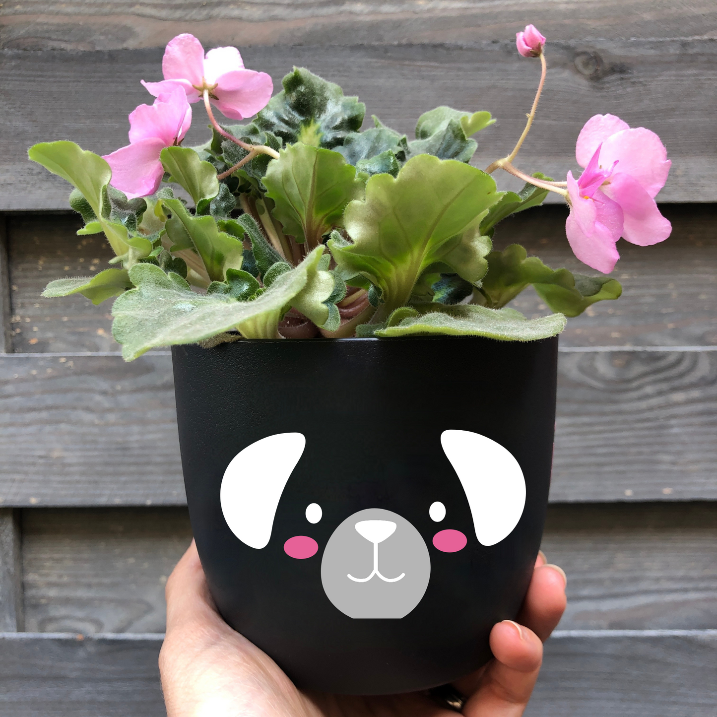 Flower pot cute animal face - gift idea child - planter animal face - happy plant pot children's room - decoration child personalized