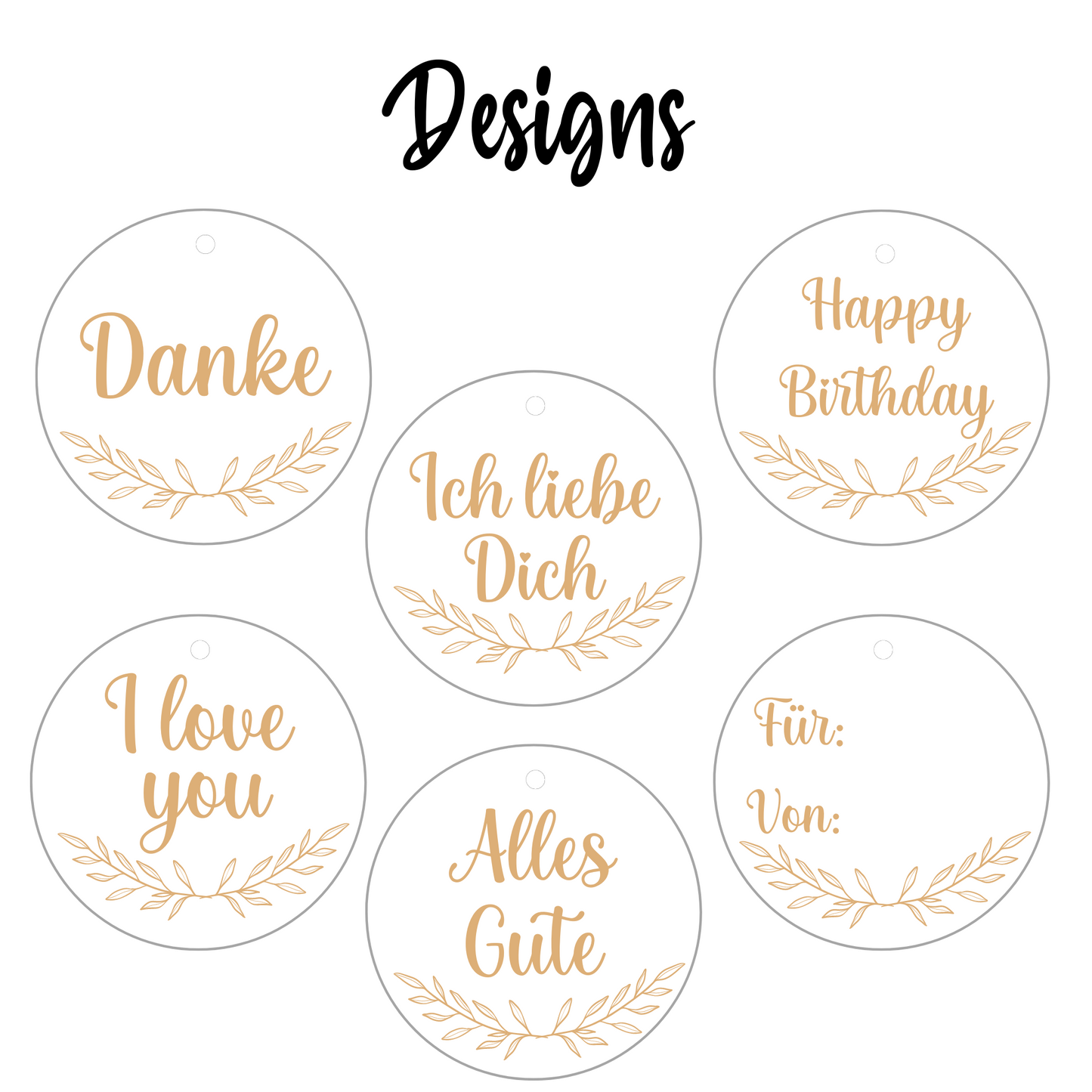 Round wooden gift tag - thank you tag - personalized round wooden gift tag