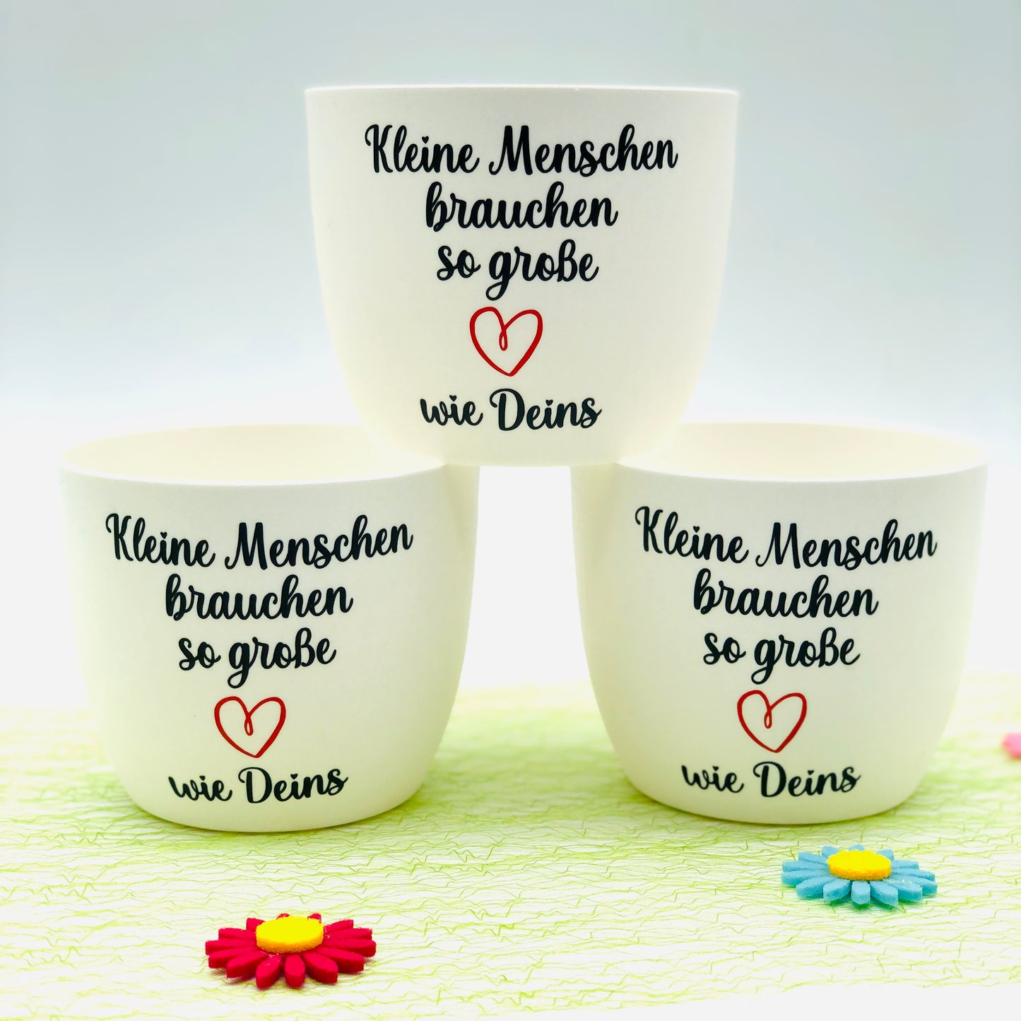 Flower pot white or black "Little people need hearts as big as yours" - farewell gift teacher or educator - personalized