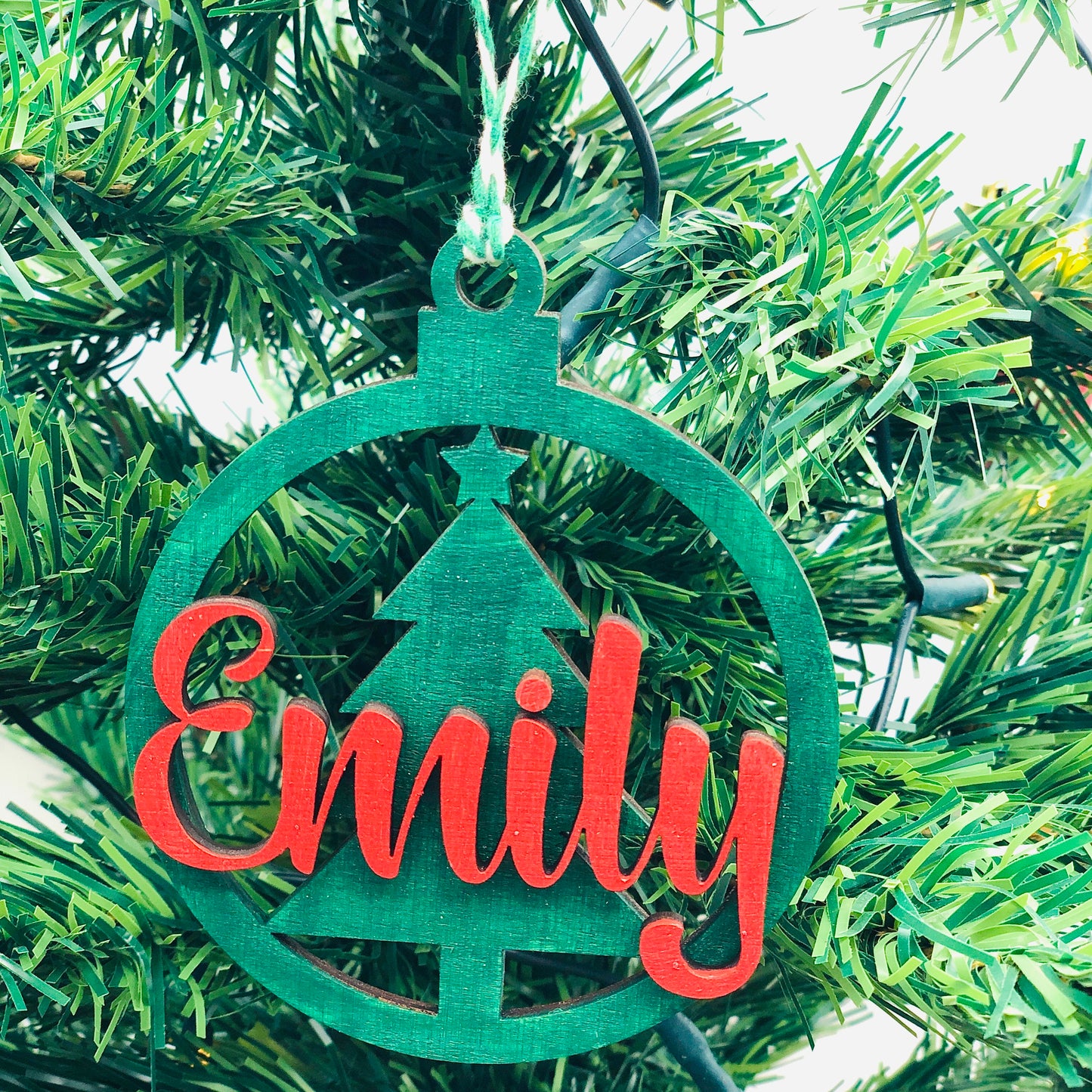 Personalized wooden Christmas ornament - angel - snowflake - snowman - Christmas tree - personalized sustainable Christmas ball