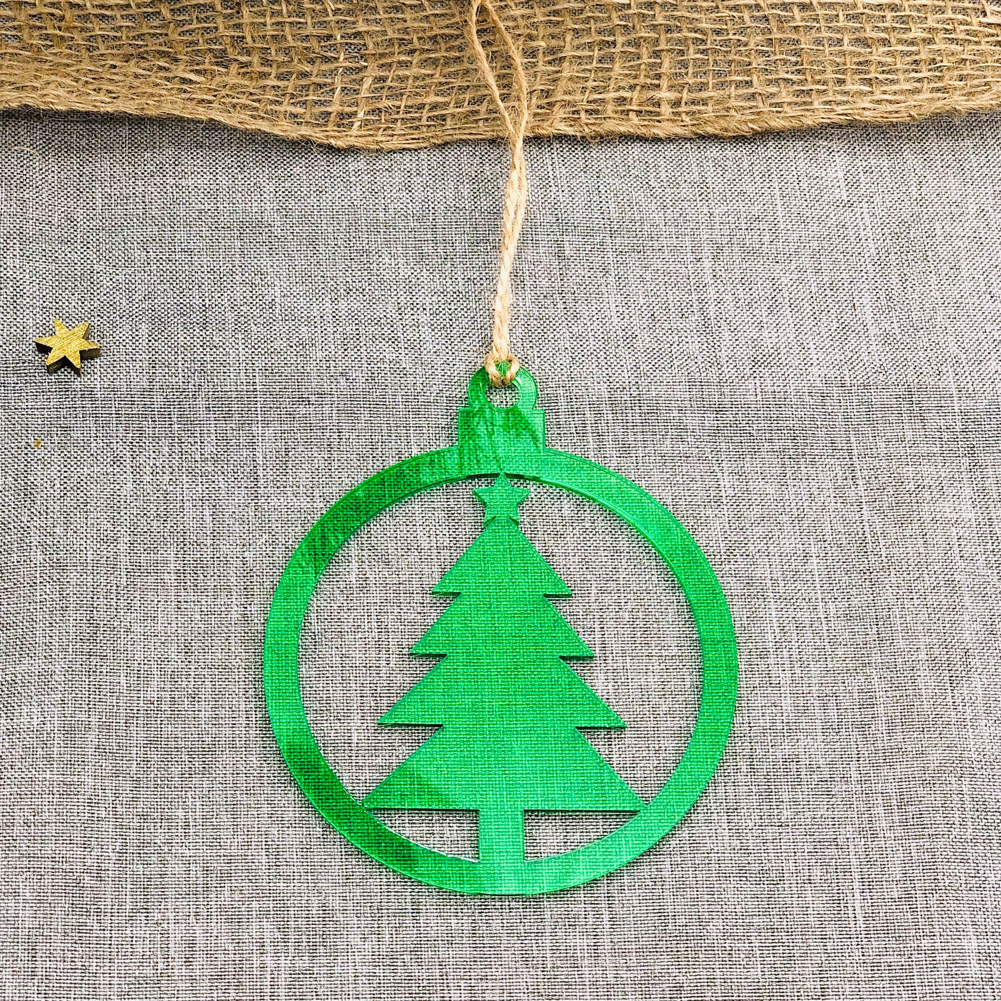 Weihnachtsornament aus Acryl  - Tannenbaum Grün