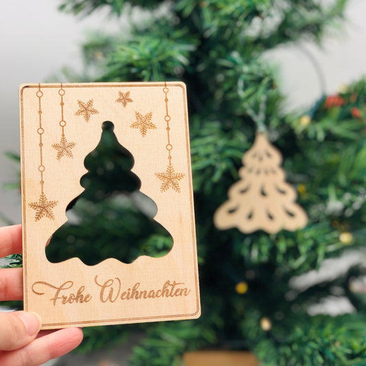 Geschenkkarte Weihnachten Holz