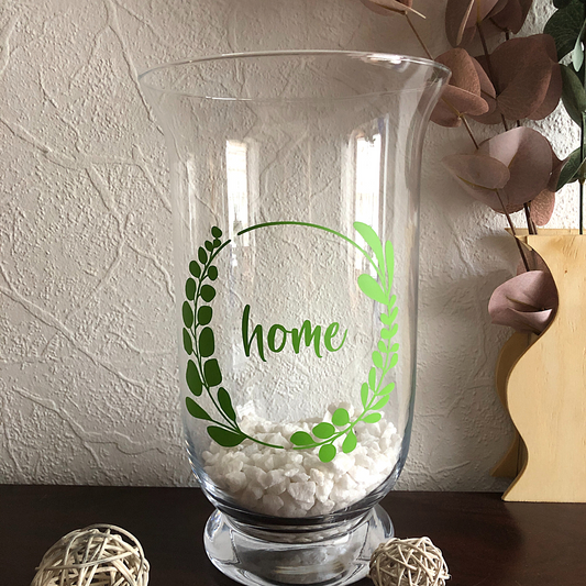 DIY Aufkleber Eukalyptus Kranz zum dekorieren von Gläsern, Spiegeln, Blumentopf - Glassticker als Wohndeko und als Geschenk - personalisiert