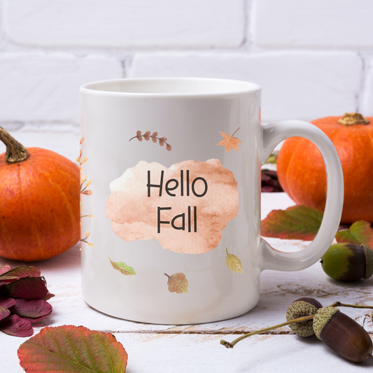 Tasse "Hallo Herbst" - "Hello Fall" - Tasse für den gemütlichen Herbst - Geschenkidee im Herbst - Kaffeetasse personalisiert