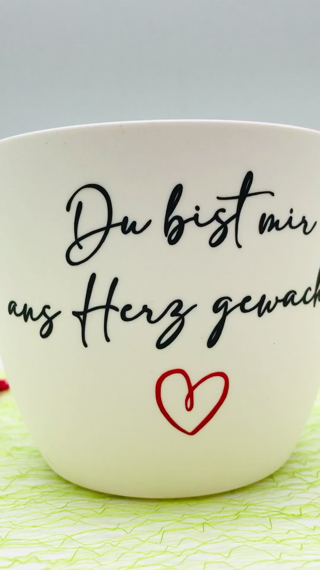 Blumentopf weiß oder schwarz "Du bist mir ans Herz gewachsen" - Abschi